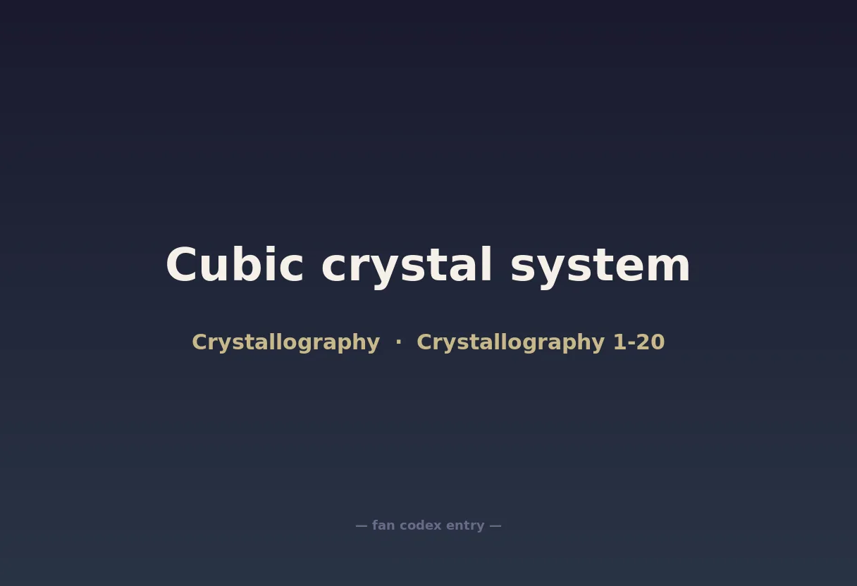 Cubic crystal system